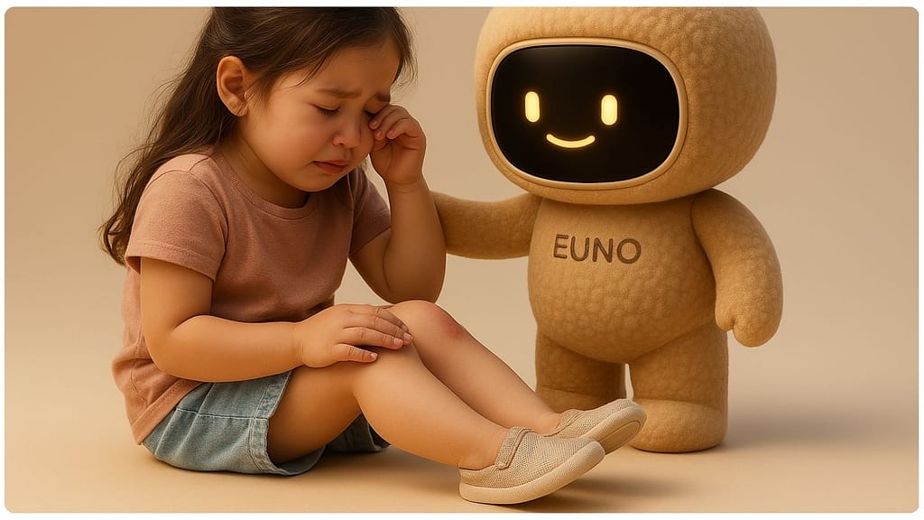 Robot Euno qui console un enfant